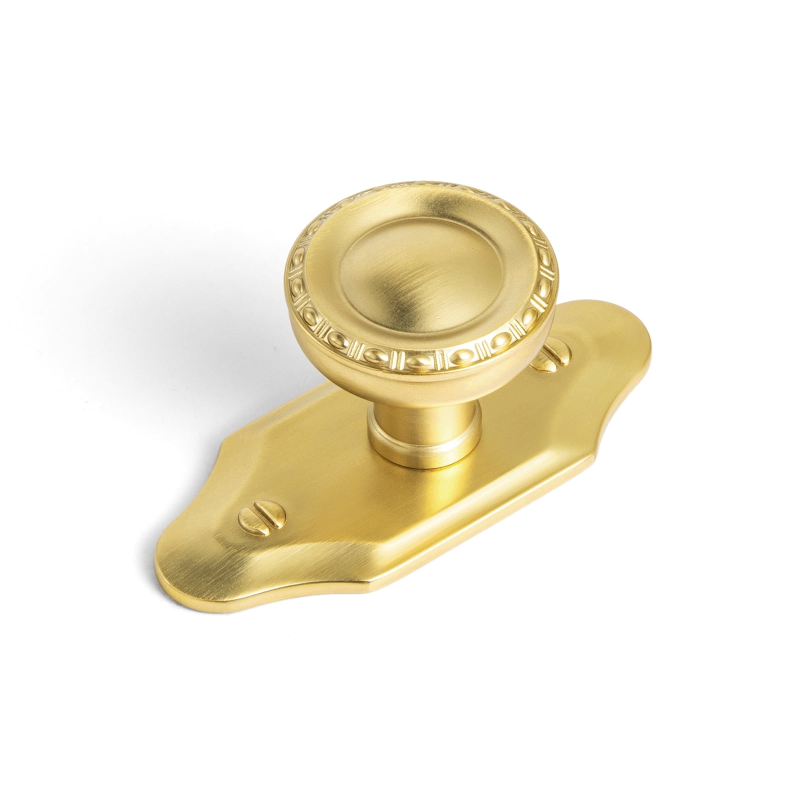 Goo-Ki 6 Pack Brushed Gold Cabinet Knobs with Backplate for Drawer Cupboard, Vintage Bronze 1.3" Dia Drawer Knob Pulls Handle Zinc Alloy Hardware