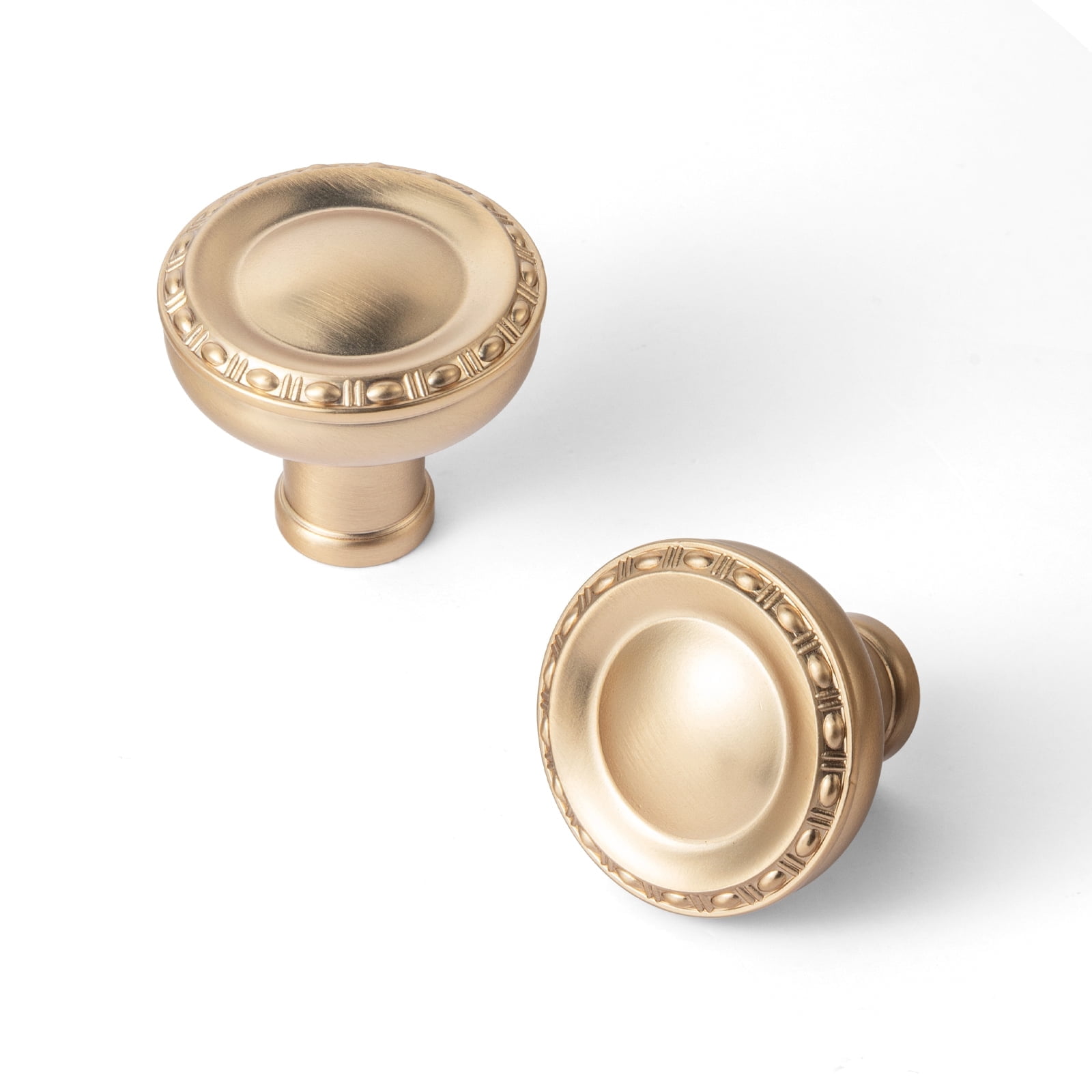 Goo-Ki 6 Pack Champagne Bronze Cabinet Drawer Knobs, Zinc Alloy 1.3" Dia Cabinet Handles for Bar Cupboard Closet Wardrobe