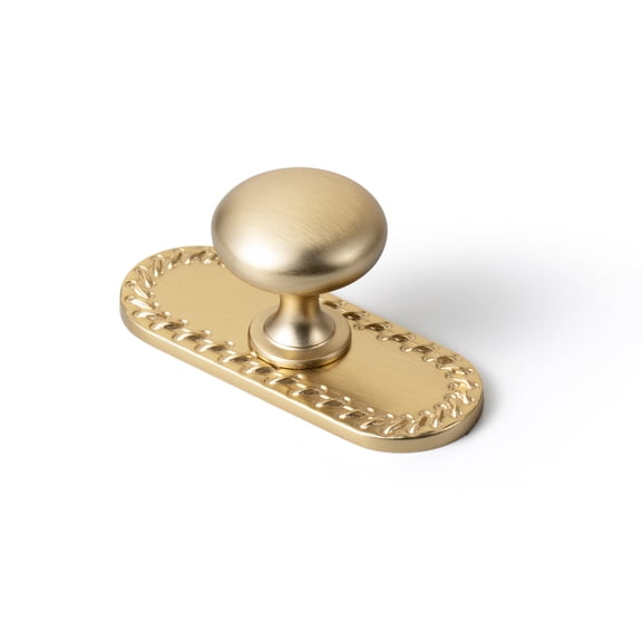 Goo-Ki 6 Pack Champagne Bronze Cabinet Knobs with Backplate for Drawer Cupboard, Single Hole/Screw Drawer Knob Pulls Handle Zinc Alloy Hardware (8611-G016)