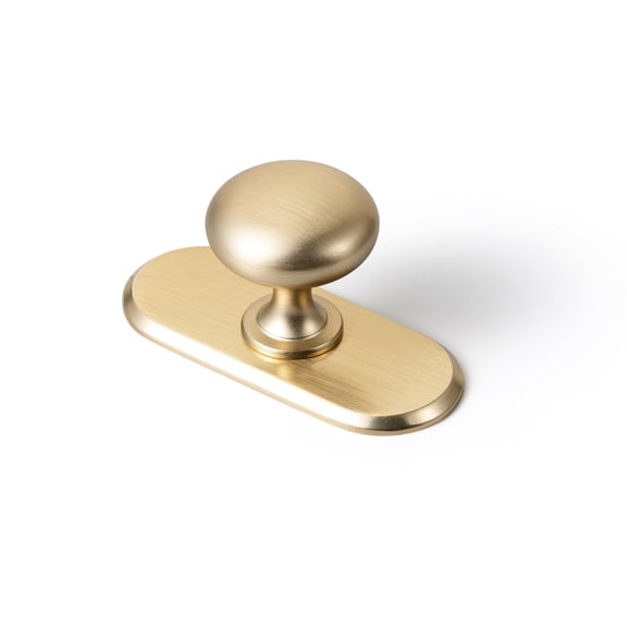 Goo-Ki 6 Pack Champagne Bronze Cabinet Knobs with Backplate for Drawer Cupboard, Single Hole/Screw Drawer Knob Pulls Handle Zinc Alloy Hardware (8611-G021)
