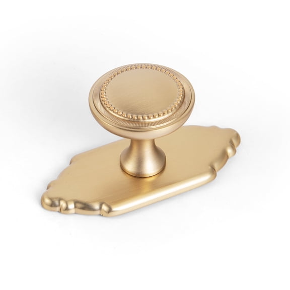 Goo-Ki 6 Pack Champagne Bronze Cabinet Knobs with Backplate for Drawer Cupboard, Single Hole/Screw Vintage Bronze Knob Pulls Handle Zinc Alloy Hardware (G024)