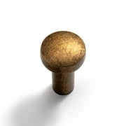 Goo-Ki 6 Pack Single Hole Center Retro Brass Cabinet Knobs Closet Classic Ancient Cabinet Handle Hardware for Bedroom, Kitchen