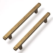 Goo-Ki 6-Pack Vintage Brass Drawer Handles 5Hole Center 128mm  Hole Centers Straight Bar Pull for Kitchen Cabinets and Dresser Drawers
