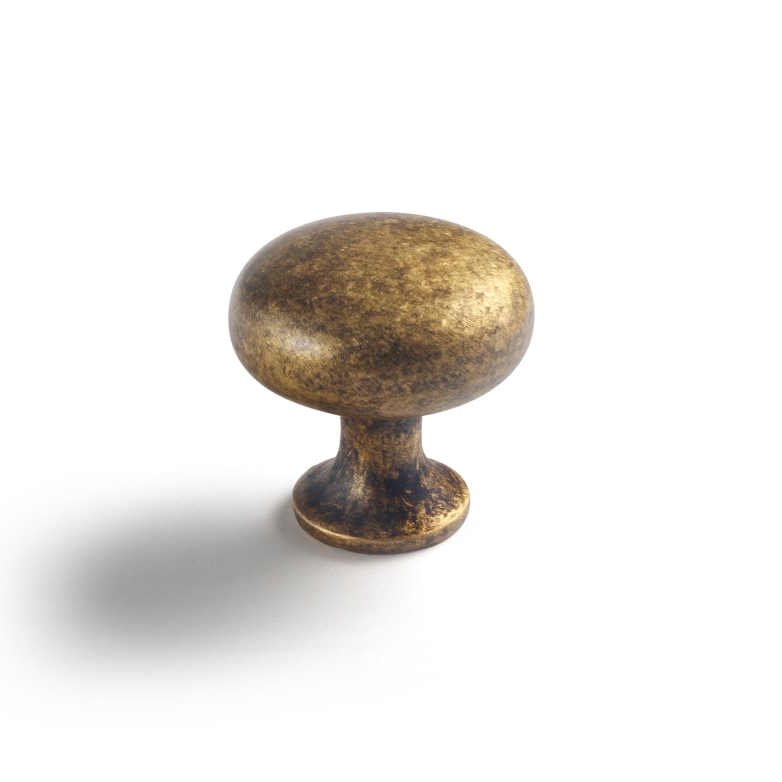 Goo-Ki Vintage Retro Antique Brass Cabinet Knob Single Hole Center Affordable Luxury Cabinet Pull Zinc Alloy Hardware for Bedroom, Kitchen, 6 Pack