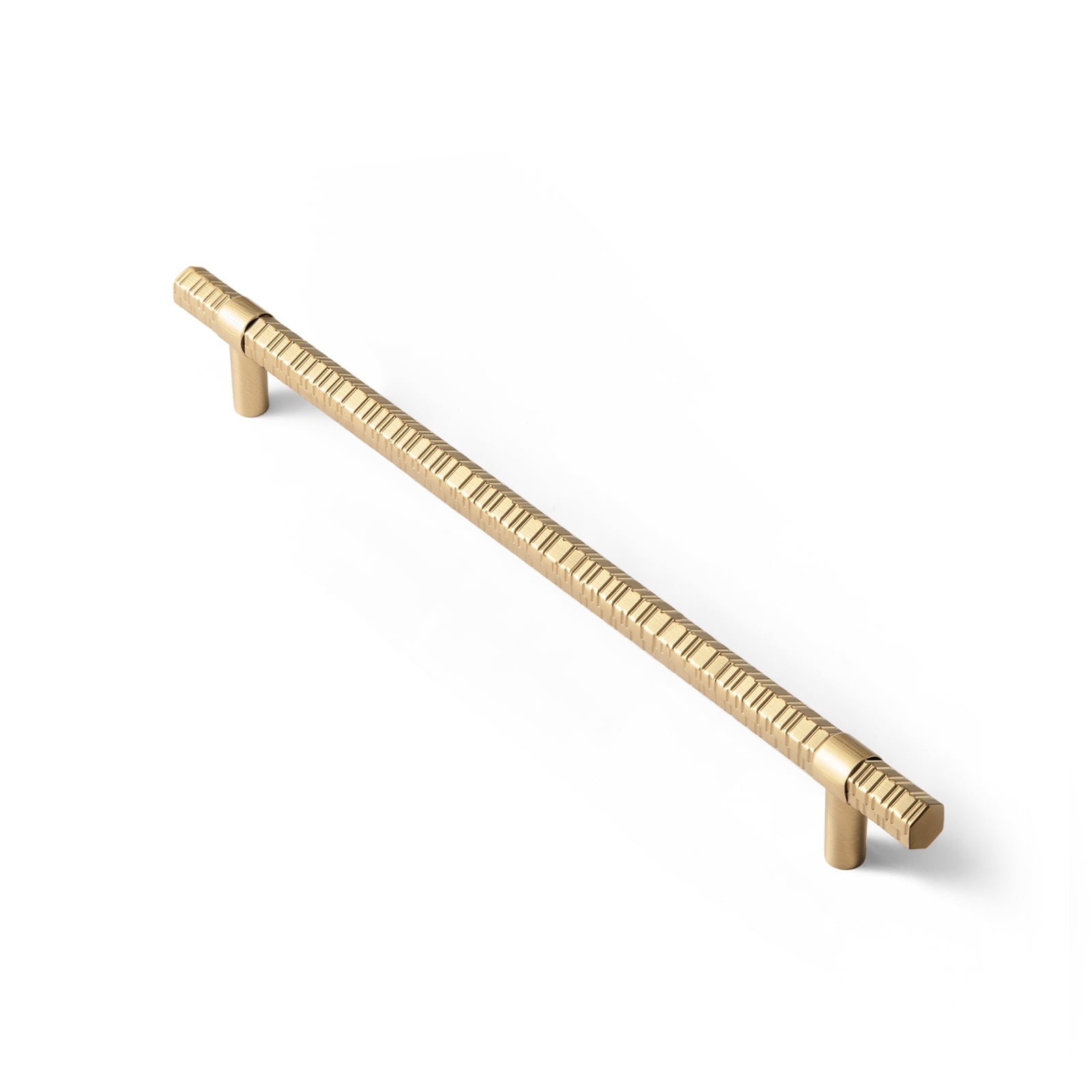 Goo-Ki 7.6''(192 MM) Hole Centers Champagne Bronze T Bar Cabinet Pulls, Luxury Zinc Alloy Cabinet Handles with Knurled for Dresser,Drawer,and Cupboard,6 Pack
