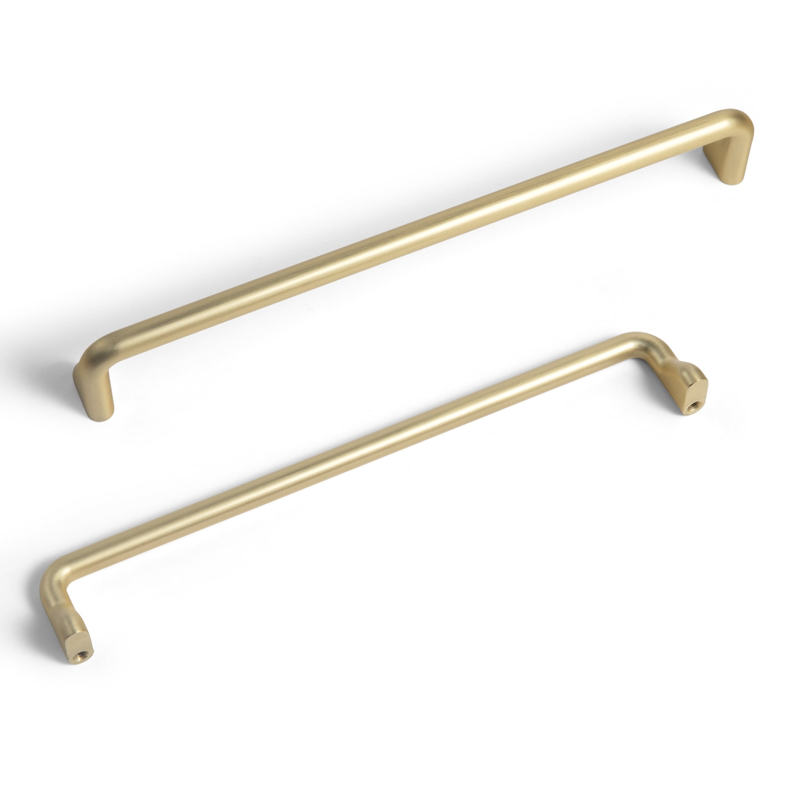 Goo-Ki 7.6''(192 MM) Hole Centers Light Brushed Brass Cabinet Pulls, Zinc Alloy Cabinet Handles Drawer Pulls for Dresser, Cupboard, 6 Pack