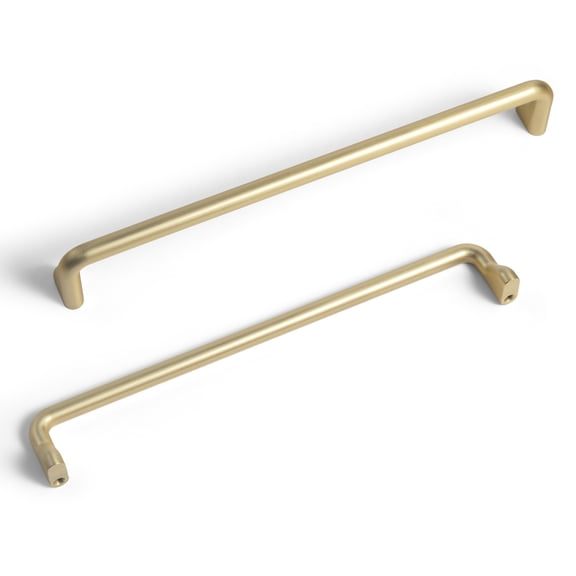 Goo-Ki 7.6''(192 MM) Hole Centers Light Brushed Brass Cabinet Pulls, Zinc Alloy Cabinet Handles Drawer Pulls for Dresser, Cupboard, 6 Pack