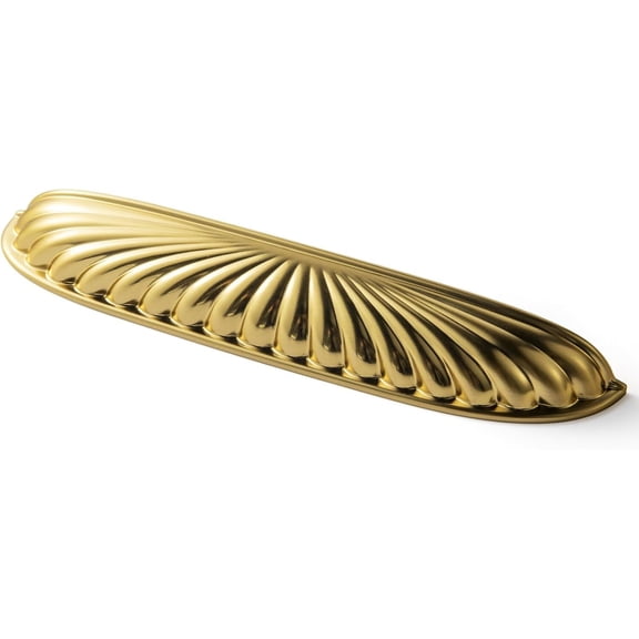 Goo-Ki 7.6"(192mm) Hole Center Brushed Gold Kitchen Cabinet Handles, Closet Classic Zinc Alloy Din Cup Cabinet Pulls Dresser Handles for Bedroom, 6 Pack