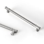 Goo-Ki 7.6"192mm Hole Center Knurled Satin Nickel Kitchen Cabinet Handles, Closet Classic Zinc Alloy Cabinet Pulls Dresser Handles for Bedroom, 6 Pack
