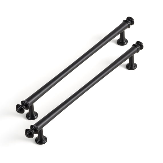 Goo-Ki 7.6"(192mm) Hole Center Matte Black Kitchen Cabinet Handles, Closet Classic Zinc Alloy Cabinet Pulls Dresser Handles for Bedroom,Drawer,Cupboard & Wardrobe, 6 Pack