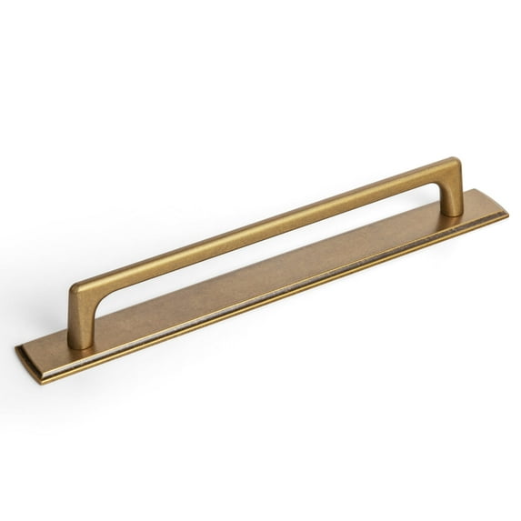 Goo-Ki 7.6''(192mm) Hole Centers Antique Brass Cabinet Pulls with Backplate, Zinc Alloy Cabinet Drawer Handles for Dresser,Wardrobe,Cupboard,Cabinet Hardware, 2 Pack