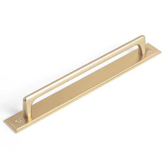 Goo-Ki 7.6''(192mm) Hole Centers Champagne Bronze Cabinet Pulls with Long Backplate, Zinc Alloy Cabinet Drawer Handles for Dresser,Wardrobe,Cupboard,Cabinet Hardware,2 Pack