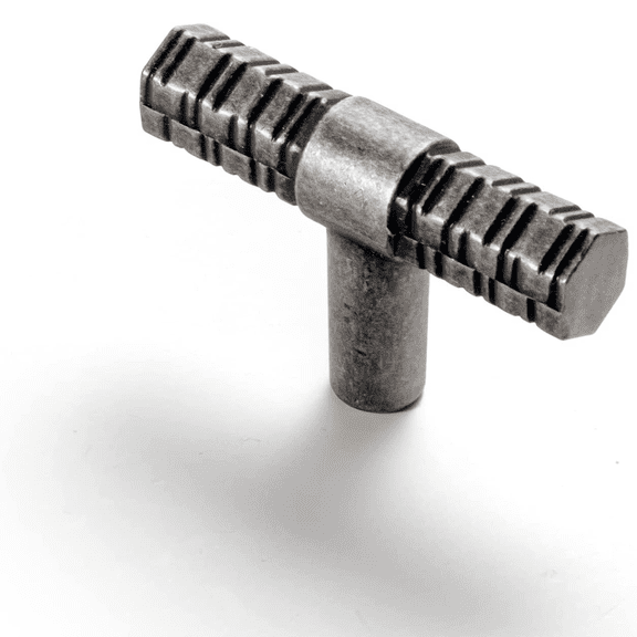 Goo-Ki 6 pack SINGLE Hole Center Vintage Kitchen Cabinet T-Bar Pulls, Zinc Alloy Antique Silver Cabinet Handles