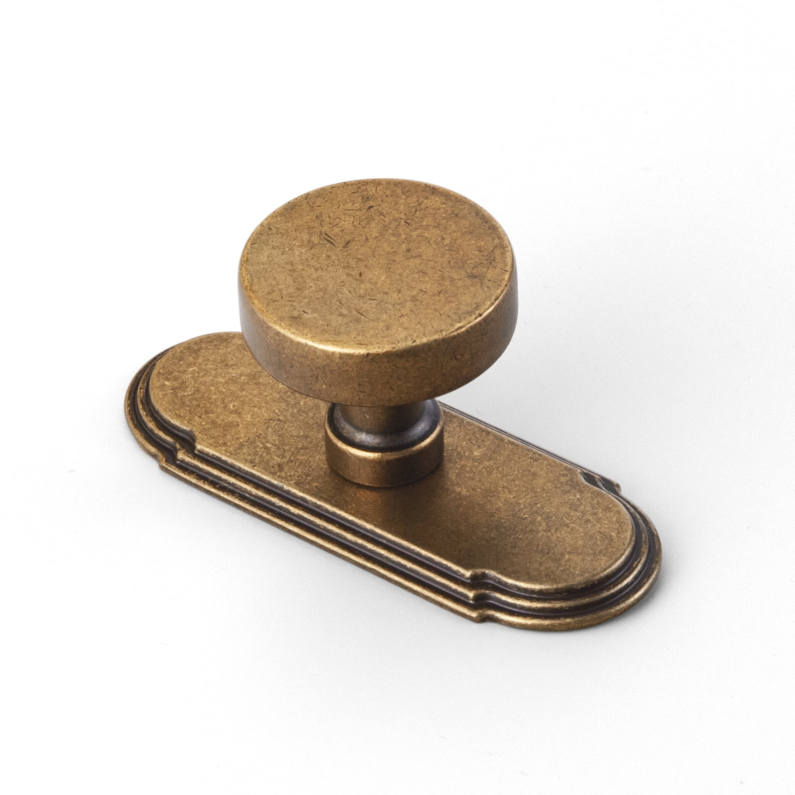 Goo-Ki Antique Brass Cabinet Drawer Knobs with Backplate, Single Hole Zinc Alloy Cabinet Handles Kitchen Hardware for,Dresser,Cupboard,Wardrobe, 6 Pack