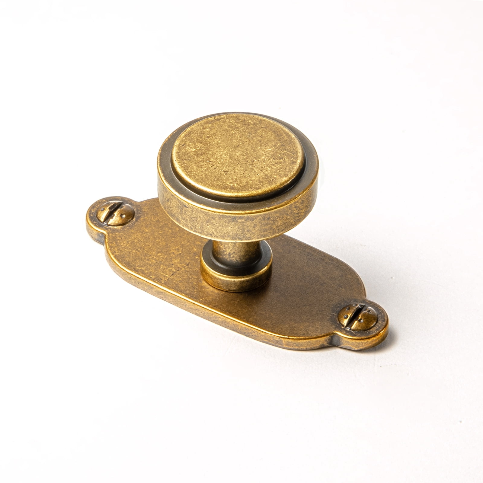 Goo-Ki Antique Brass Cabinet Drawer Knobs with Backplate, Zinc Alloy Kitchen Hardware,Modern Single Hole Bar Pull Handles for Cupboard Wardrobe,6 Pack (2503-G013)
