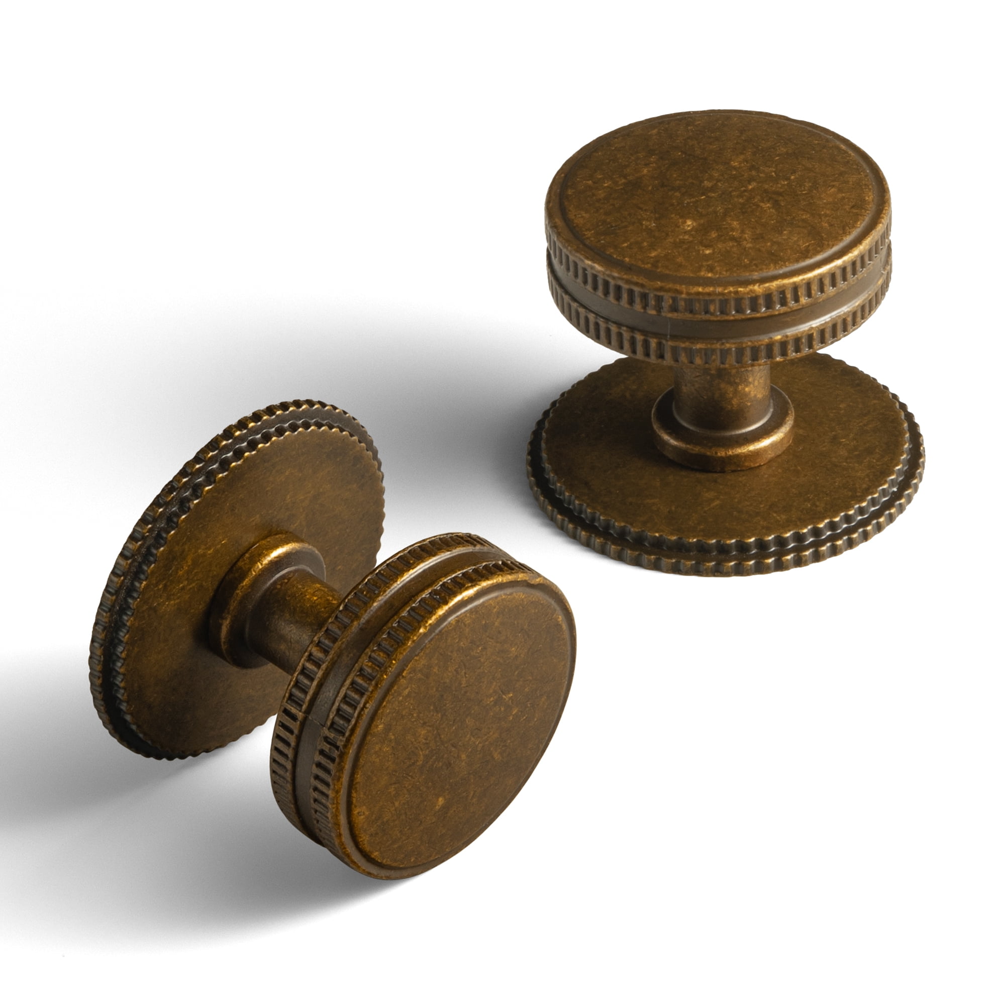 Goo-Ki Antique Brass Cabinet Drawer Knobs with Backplate, Cabinet Handles Zinc Alloy Hardware for Dresser,Wardrobe,Cupboard, 6 Pack (G019)