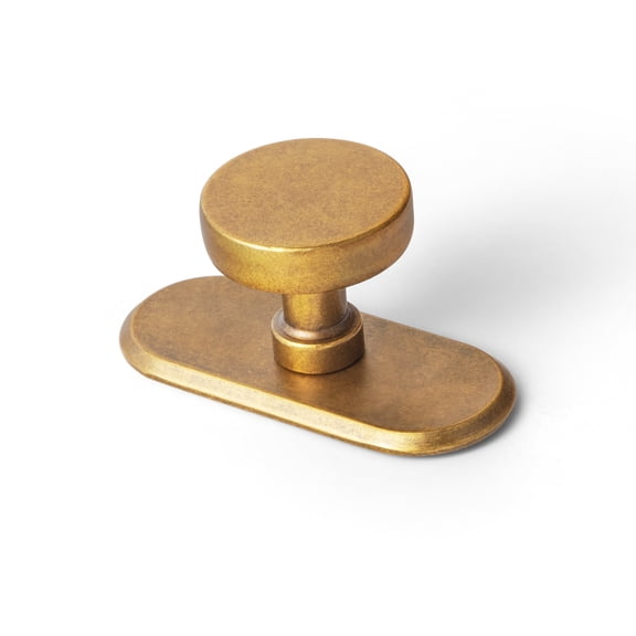 Goo-Ki Antique Brass Cabinet Drawer Knobs with Backplate, Single Hole Zinc Alloy Vintage Cabinet Handles for Dresser,Cupboard,Wardrobe, 6 Pack