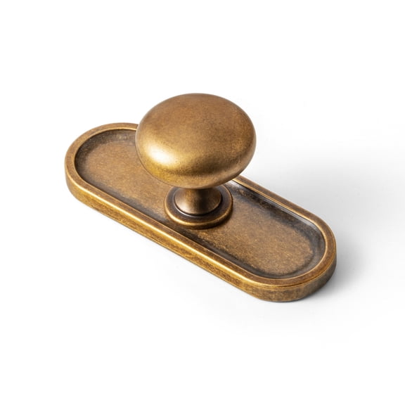 Goo-Ki Antique Brass Cabinet Drawer Knobs with Backplate, Zinc Alloy Cabinet Handles for Dresser,Wardrobe,Cupboard, 6 Pack (8611-g033)