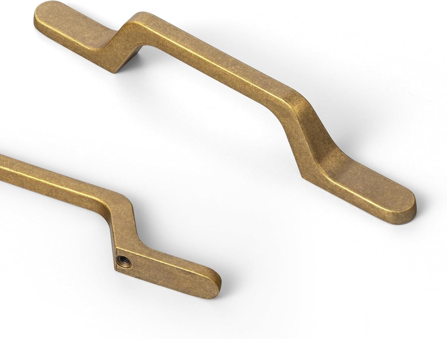Goo-Ki Antique Brass Cabinet Handles, 3 Inch Hole Center Cabinet Drawer Pulls Zinc Alloy Solid Hardware - 6 Pack