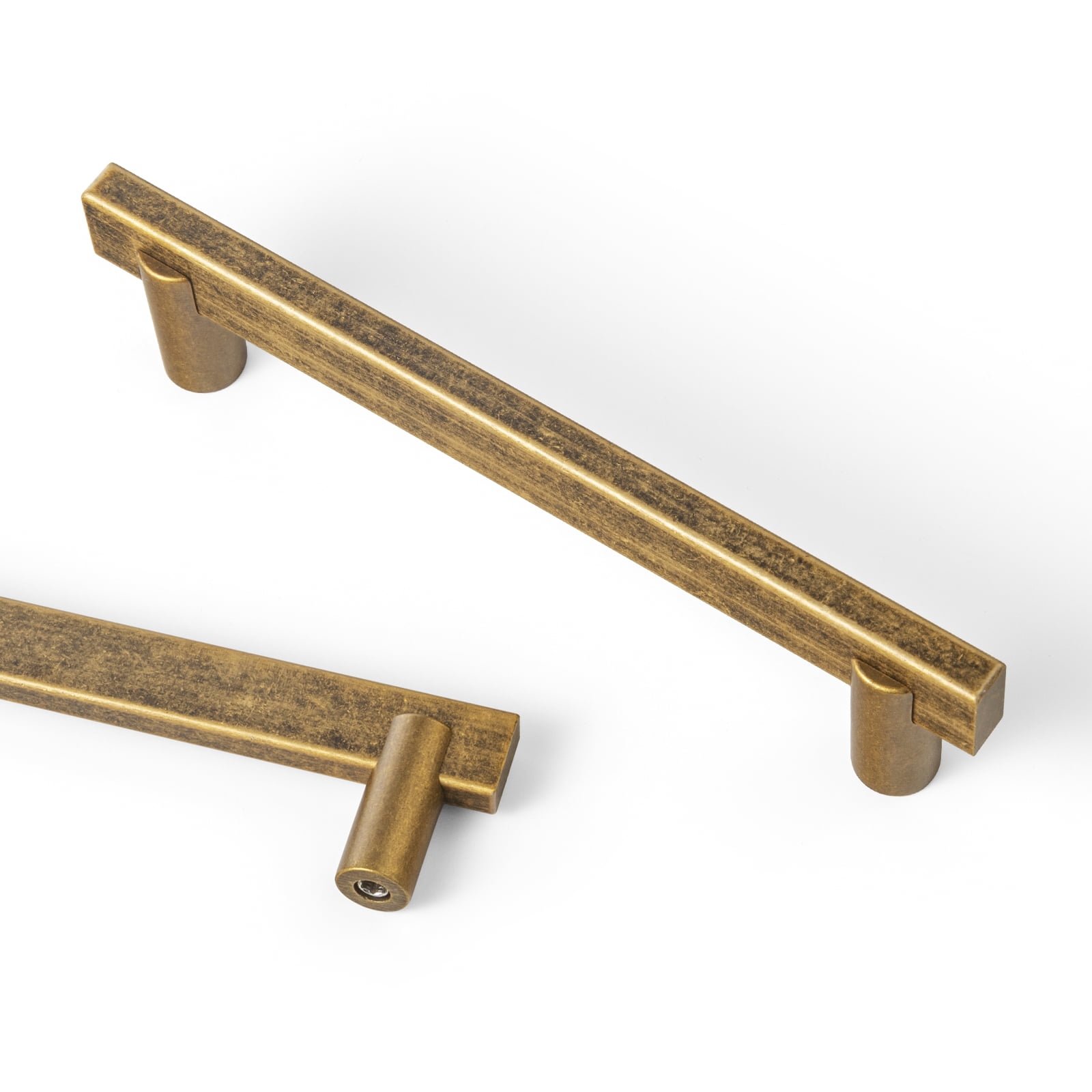 Goo-Ki Antique Brass Cabinet Handles of 5''(128mm) Hole Center, Cabinet Pulls for Drawer,Dresser,Cupboard Wardrobe, 6 Pack