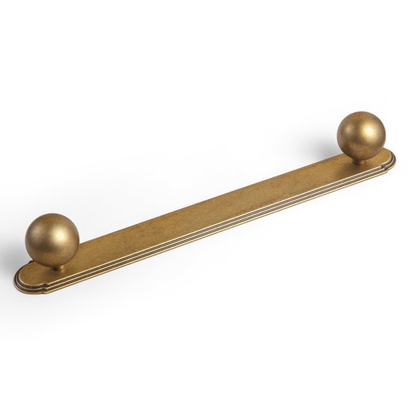 Goo-Ki Antique Brass Cabinet Knobs with Backplate- 7.6''(192MM) Hole Centers Zinc Alloy Cabinet Handle with 1.2''(30MM) Dia Double Cabinet Knobs, 2 Pack