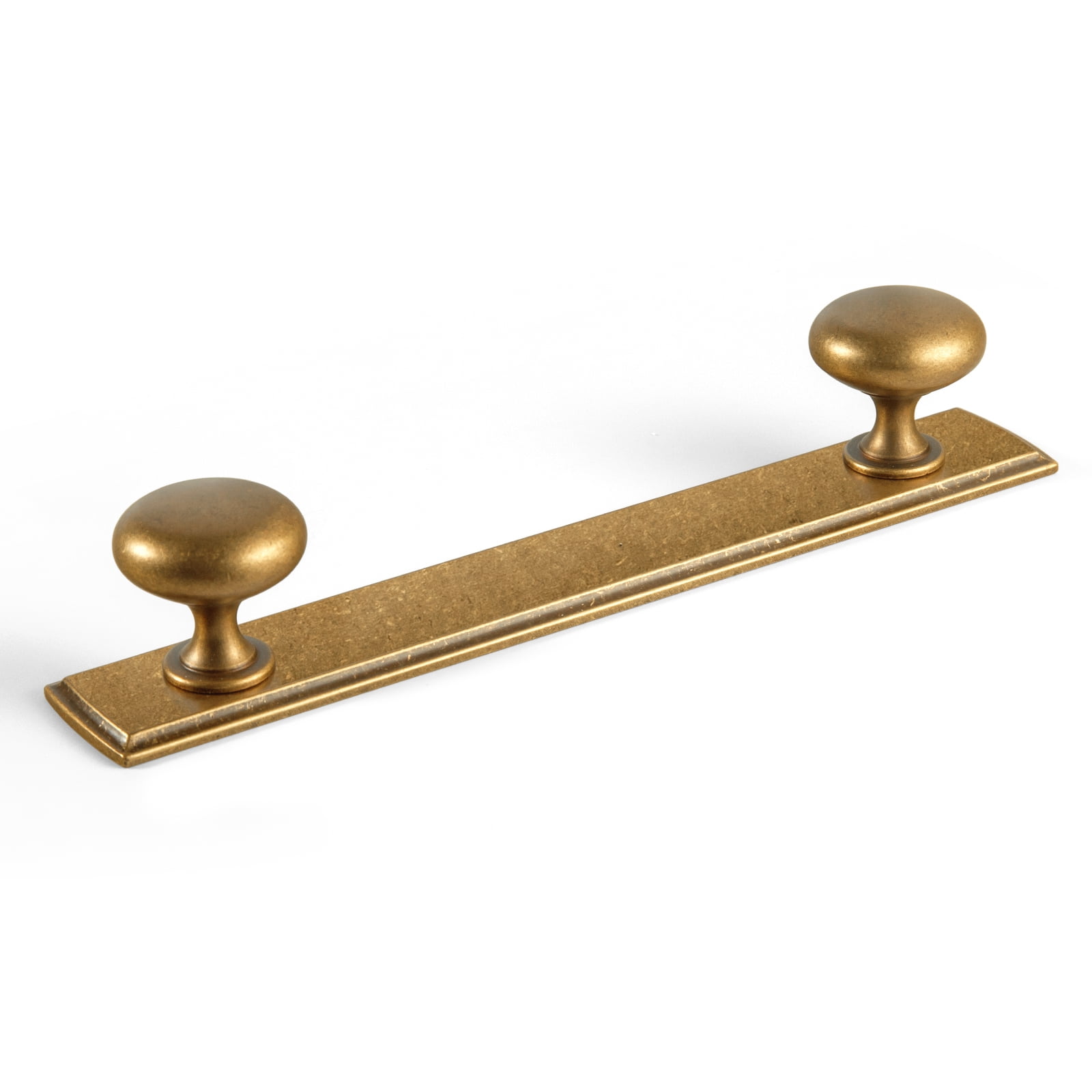 Goo-Ki Antique Brass Zinc Alloy Cabinet Knob with Backplate, 5''(128mm) Hole Center Cabinet Handles Hardware for Bedroom, Kitchen, 2 Pack