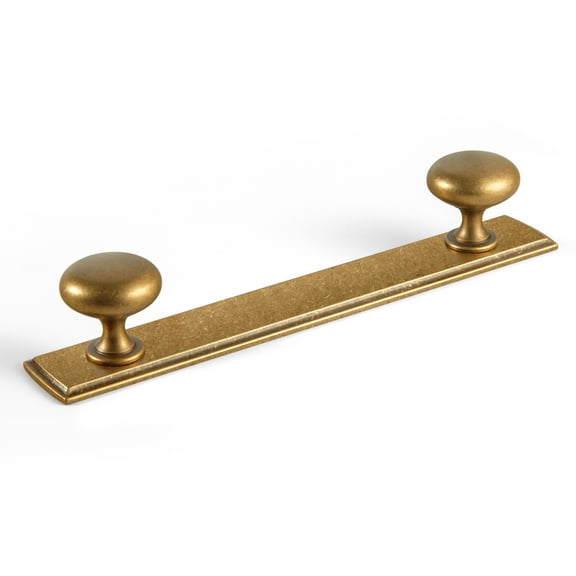 Goo-Ki Antique Brass Zinc Alloy Cabinet Knob with Backplate, 5''(128mm) Hole Center Cabinet Handles Hardware for Bedroom, Kitchen, 2 Pack