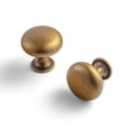 thumbnail image 1 of Goo-Ki Antique Brass Zinc Alloy Cabinet Knobs, Dresser Pulls for Kitchen, Vintage Drawer Hardware Handles for Bedroom, 6 Pack, 1 of 4