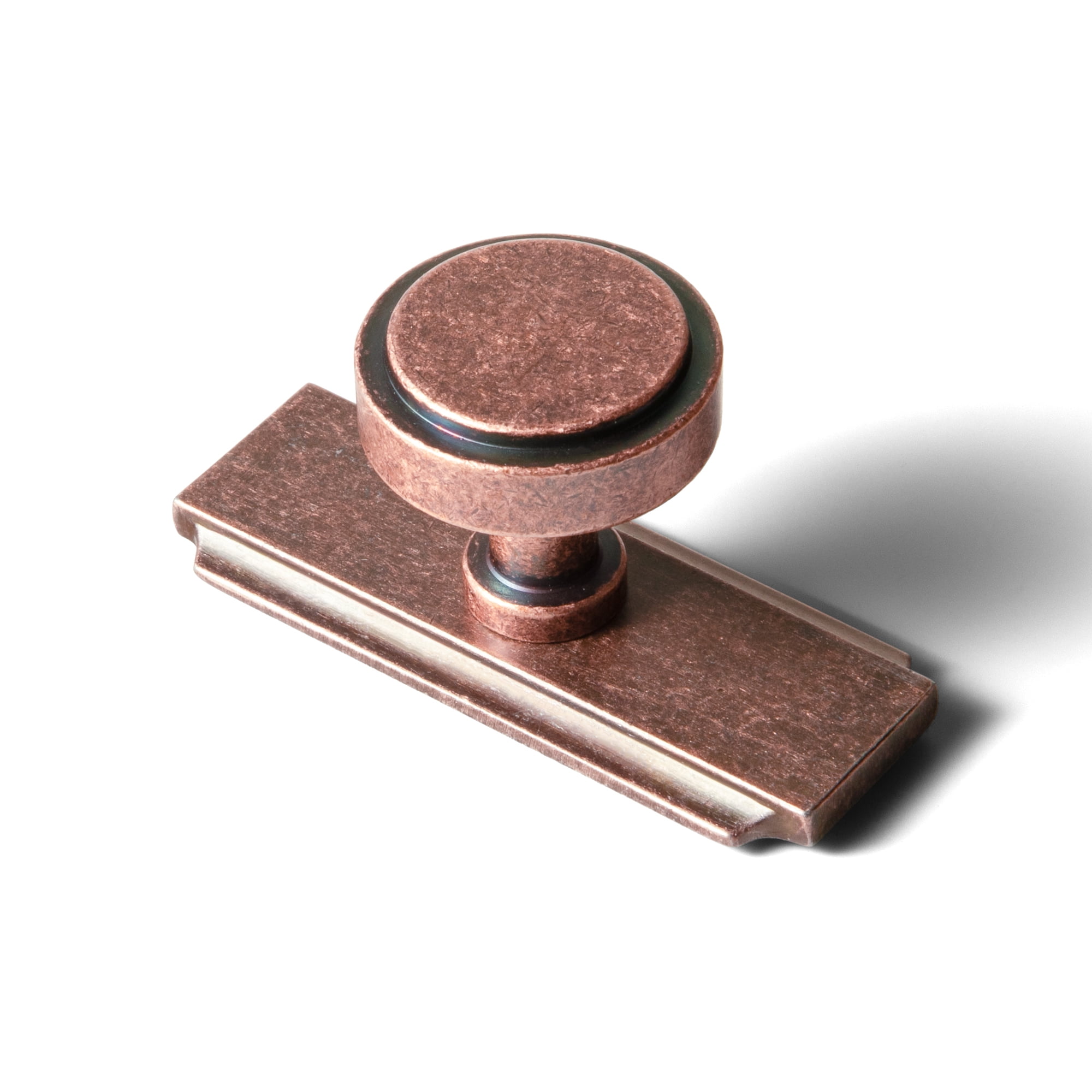 Goo-Ki Antique Copper Cabinet Drawer Knobs with Backplate, Zinc Alloy Kitchen Hardware,Modern Single Hole Bar Pull Handles for Cupboard Wardrobe,6 Pack (2503-G020)
