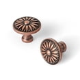 thumbnail image 1 of Goo-Ki Antique Copper Cabinet Drawer Knobs, Vintage Floral Medallion Design, Cabinet Handles for Dresser,Wardrobe,Cupboard, 6 Pack, 1 of 8
