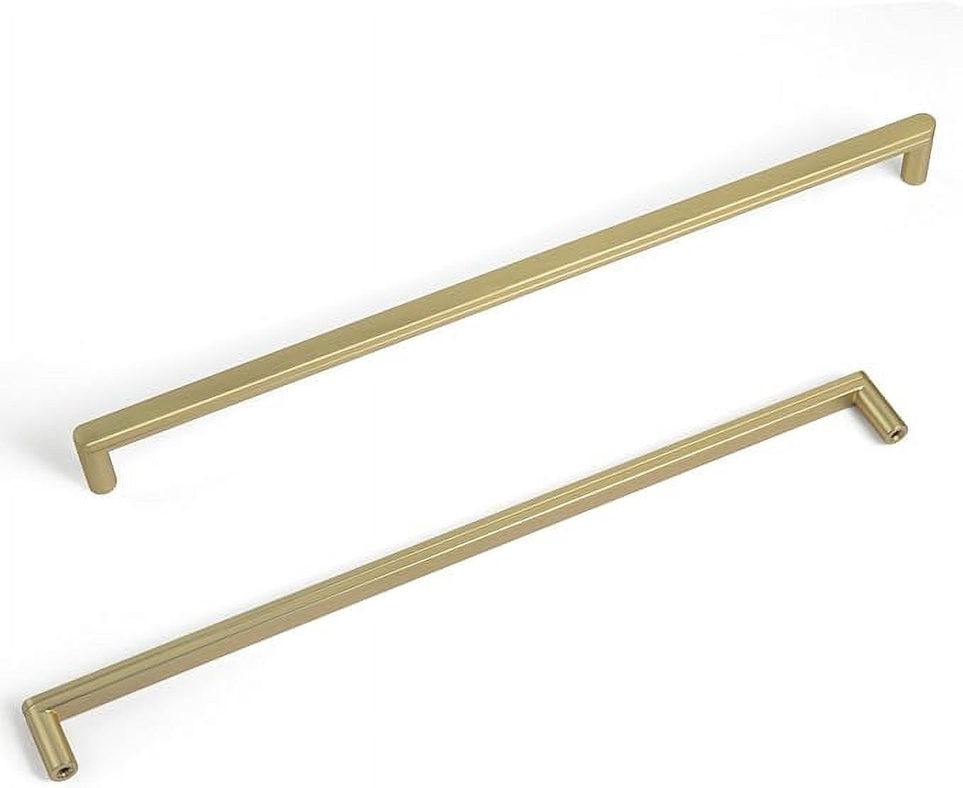 Goo-Ki 12 5/8" Center to Center Brushed Brass Kitchen Cabinet Handles, Modern Carved Drawer Pulls Closet Hardware for Bedroom(6 Pack)