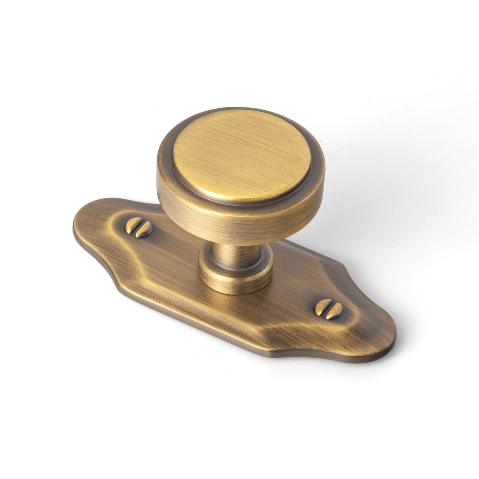 Goo-Ki Brushed Bronze Cabinet Drawer Knobs with Backplate, Zinc Alloy Kitchen Hardware,Modern Single Hole Bar Pull Handles for Cupboard Wardrobe,6 Pack (2503-G023)