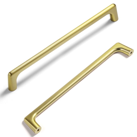 Goo-Ki Brushed Gold Cabinet Pulls with 7.6'' Hole Centers, Modern Style Zinc Alloy Cabinet Handles for Dresser,Wardrobe,Cupboard- 6 Pack