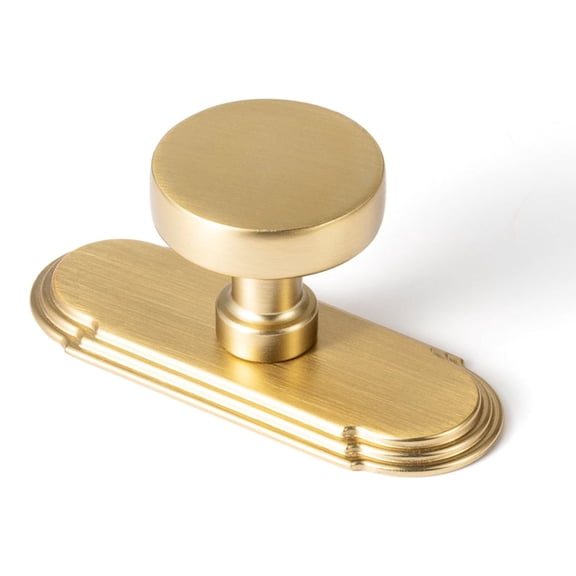 Goo-Ki Champagne Bronze Cabinet Drawer Knobs with Backplate, Single Hole Zinc Alloy Cabinet Handles Kitchen Hardware for,Dresser,Cupboard,Wardrobe, 6 Pack