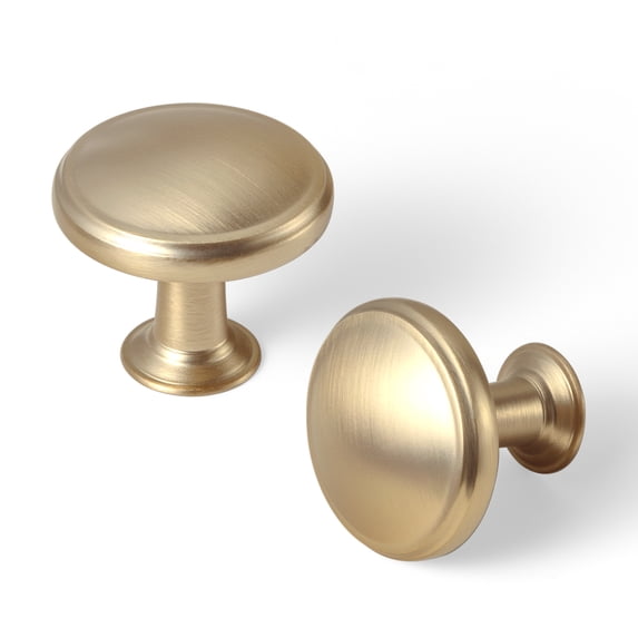 Goo-Ki Champagne Bronze Cabinet Drawer Knobs Zinc Alloy Kitchen Hardware,Modern Single Hole Bar Pull Handles for Cupboard Wardrobe,12 Pack