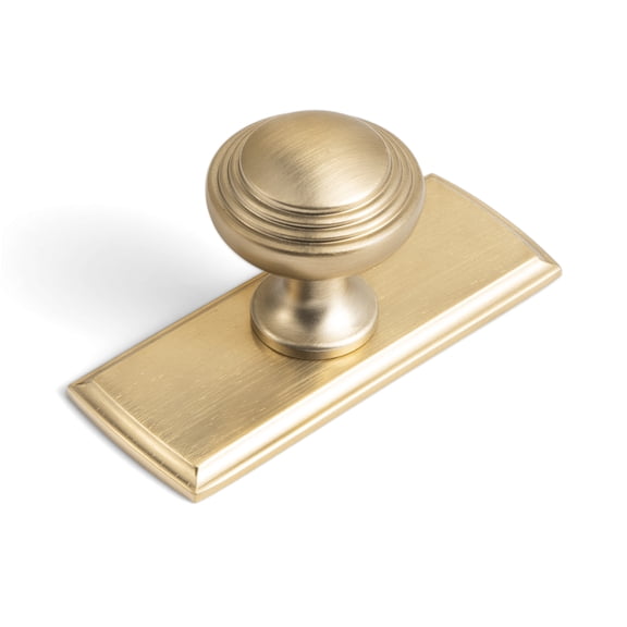 Goo-Ki Champagne Bronze Cabinet Drawer Knobs with Backplate, Zinc Alloy Cabinet Handles for Dresser,Wardrobe,Cupboard, 6 Pack (2535-g011)