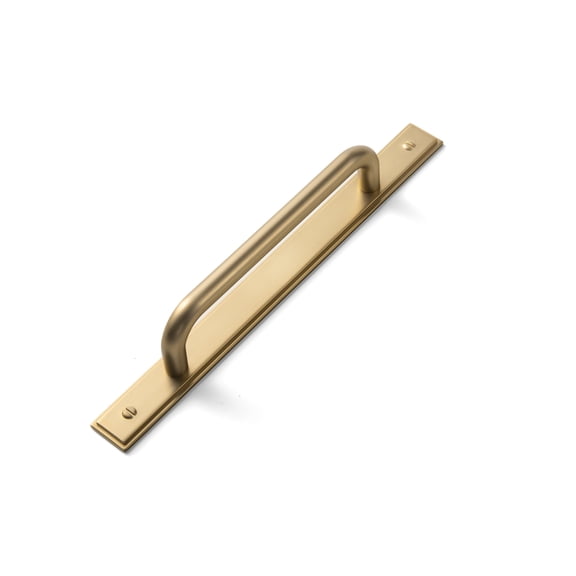Goo-Ki Champagne Bronze Cabinet Handles with Backplate, 5''(128mm) Hole Center Cabinet Drawer Pulls for Dresser,Wardrobe,Cupboard, 2 Pack (2218)