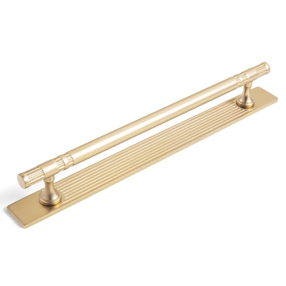 Goo-Ki Champagne Bronze Cabinet Pulls with Backplate, Zinc Alloy 7.6''(192mm) Hole Centers Cabinet Drawer Handles for Dresser,Wardrobe,Cupboard,Cabinet Hardware, 2 Pack