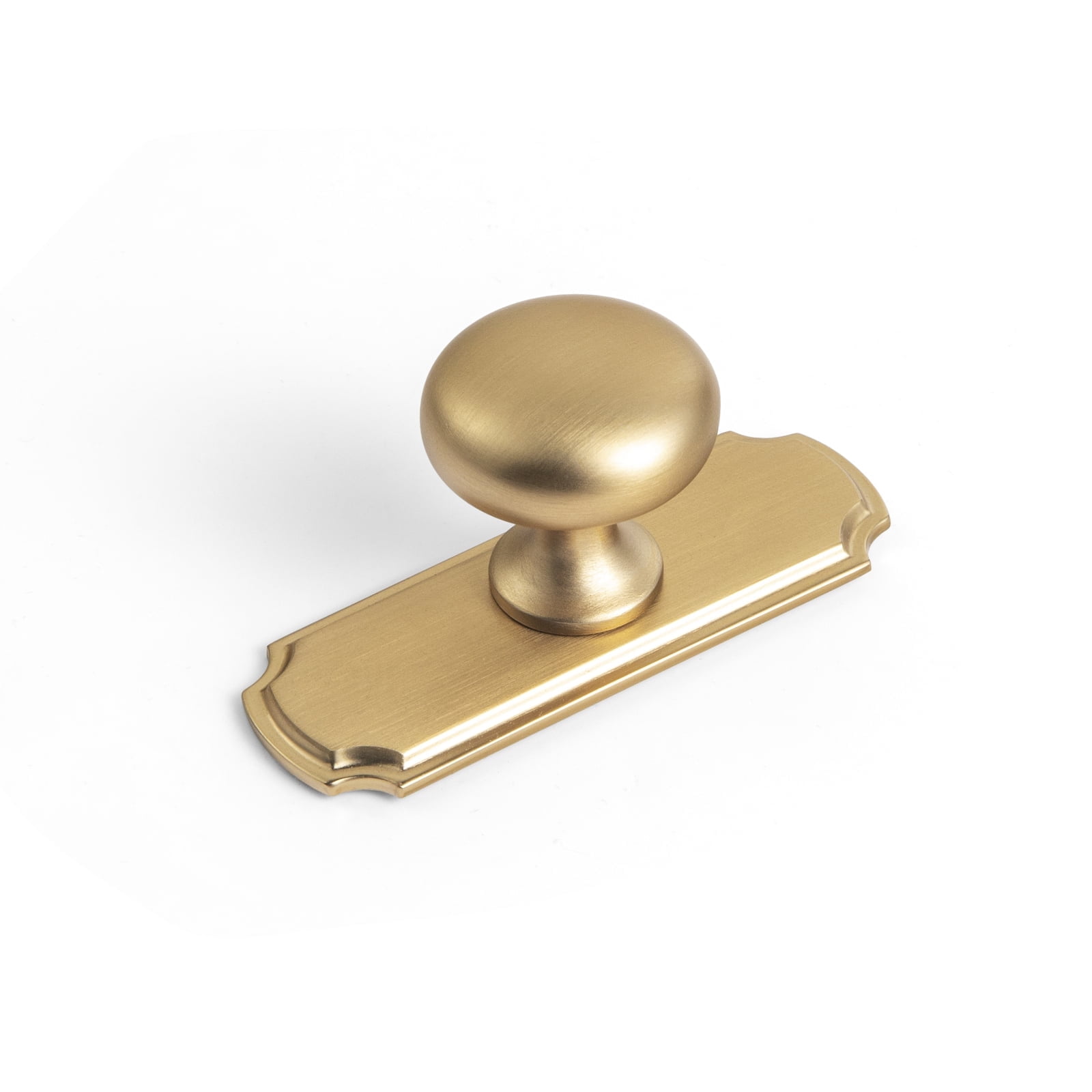 Goo-Ki Champagne Bronze Zinc Alloy Cabinet Knob with Backplate - Single Hole Center Luxury Cabinet Handles Hardware for Bedroom, Kitchen, 6 Pack