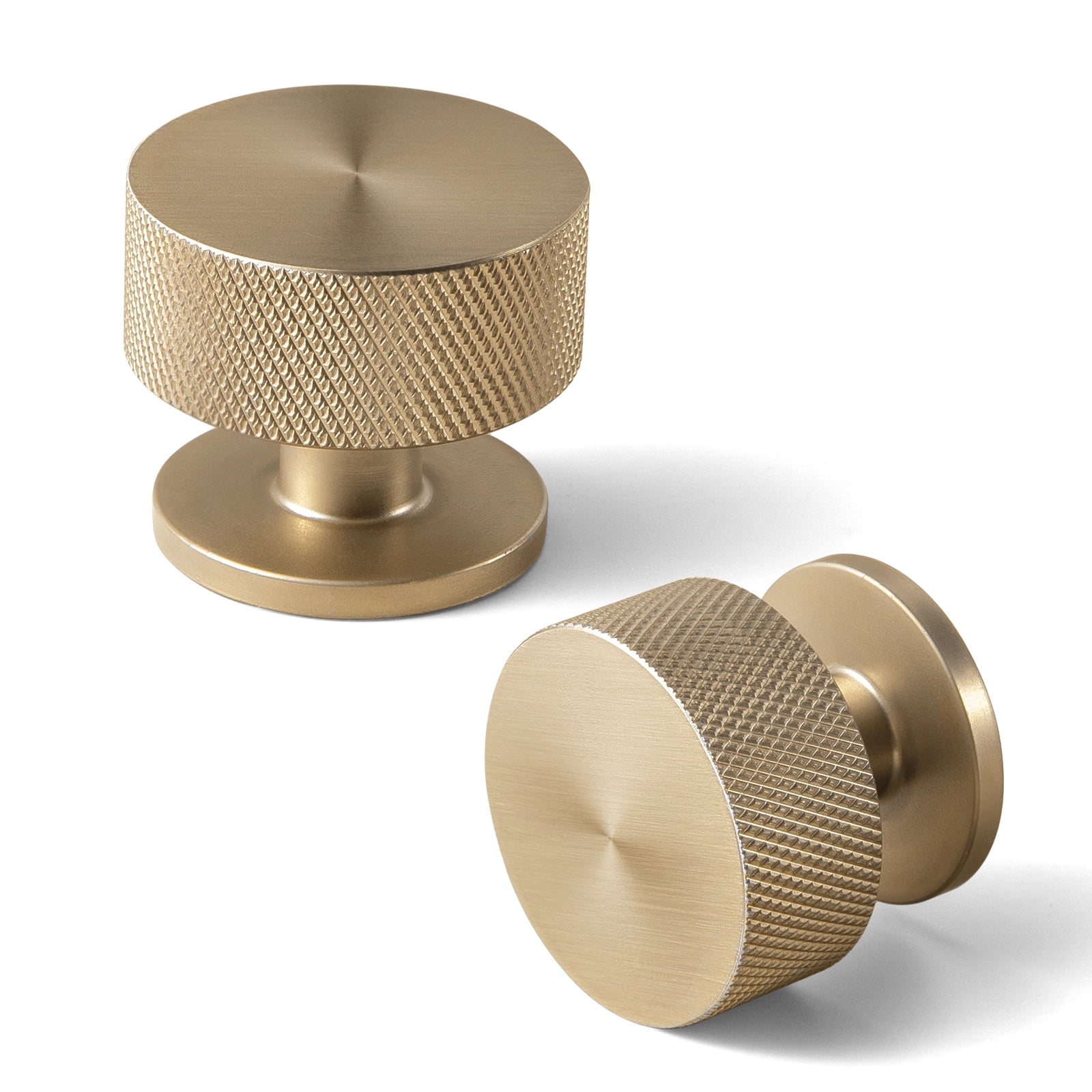 Goo-Ki Champagne Bronze Zinc Alloy Large Cabinet Drawer Knob, Single Hole Knurled Decorations Cabinet Pull Hardware for Bedroom, Kitchen, 6 Pack