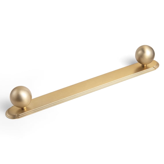 Goo-Ki Double Cabinet Knobs(Dia 1.2 Inch) with Backplate(7.6 Inch Hole Centers),Champgne Bronze Cabinet Hardware with Solid Zinc Material - 2 Pack