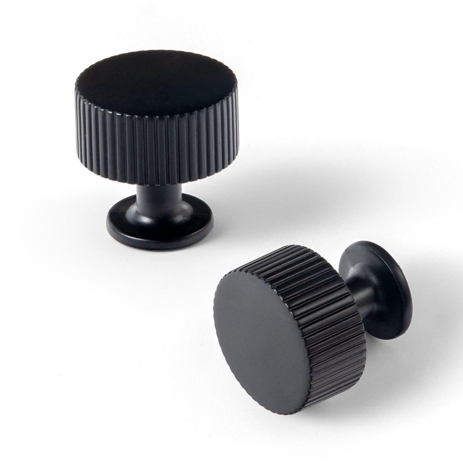 Goo-Ki Elegant Black Zinc Alloy Cabinet Large Knob - Single Hole Striped Decorations Cabinet Pull Hardware for Bedroom, Kitchen, 6 Pack