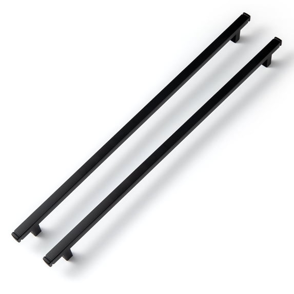 Goo-Ki Matte Black Drawer Handles 12.6 in (320mm) Hole Centers Straight Cabinet Pull,6-Pack Solid Cabinet Handles for Kitchen Cabinets and Dresser Drawers