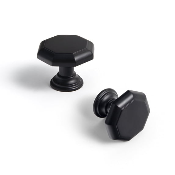 Goo-Ki Matte Black Kitchen Cabinet Knobs, Single Hole Zinc Alloy Drawer Knobs, Dresser Pulls Handles for Kitchen,Drawer,Cupboard & Wardrobe,6-Pack