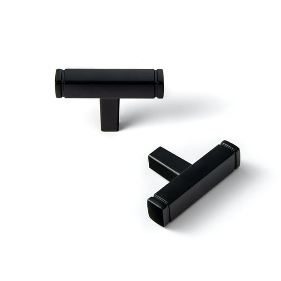 Goo-Ki Matte Black Kitchen Cabinet Knobs,Zinc Alloy Drawer Knobs Dresser Pulls Single Hole,6-Pack Drawer Furniture Knobs for Dresser Drawers