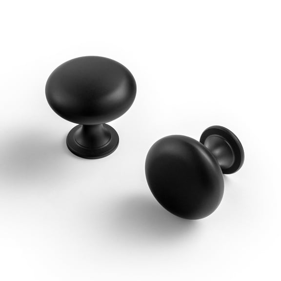 Goo-Ki Matte Black Zinc Alloy Cabinet Knobs, Dresser Pulls for Kitchen, Vintage Drawer Hardware Handles for Bedroom, 6 Pack