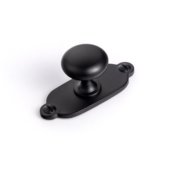 Goo-Ki Matte Black Zinc Alloy Cabinet Knobs with Backplate, Single Hole Center Drawer Pulls Hardware for Dresser,Wardrobe & Cupboard, 6 Pack