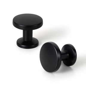 Goo-Ki Set of 12 Sleek Matte Black Cabinet Knobs with Cylindrical Stem, Modern Kitchen Drawer Handles Minimalist Dresser Hardware