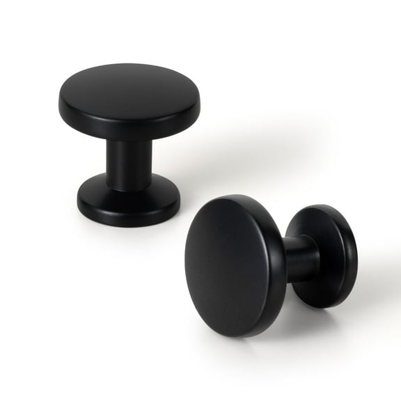 Goo-Ki Set of 12 Sleek Matte Black Cabinet Knobs with Cylindrical Stem, Modern Kitchen Drawer Handles Minimalist Dresser Hardware