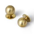 thumbnail image 1 of Goo-Ki Set of 12 -Sleek Round Brushed Gold Cabinet Knobs - Modern and Minimalist Hardware for Stylish Home Enhancement - 1.2 Inch Diameter, 1 of 9